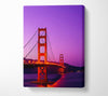 Golden Gate Bridge Pink Sky Glow Canvas Wall Art