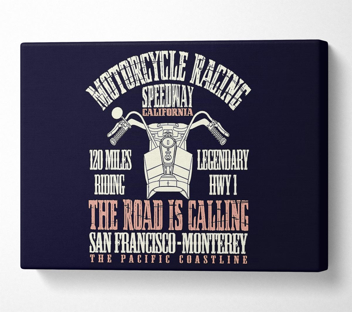 The Pacific Coastline Motorcycle Race Canvas Wall Art