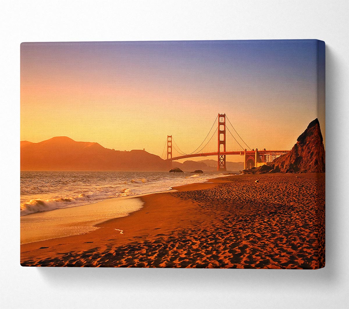Golden Gate Bridge Sunset Canvas Wall Art