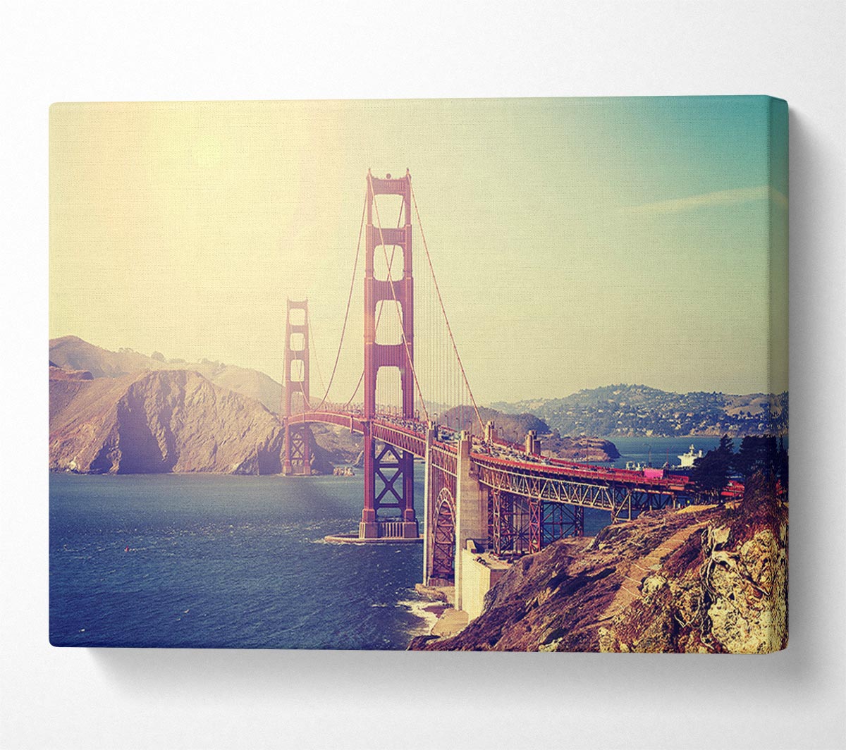 Golden Gate Bridge Retro Canvas Wall Art