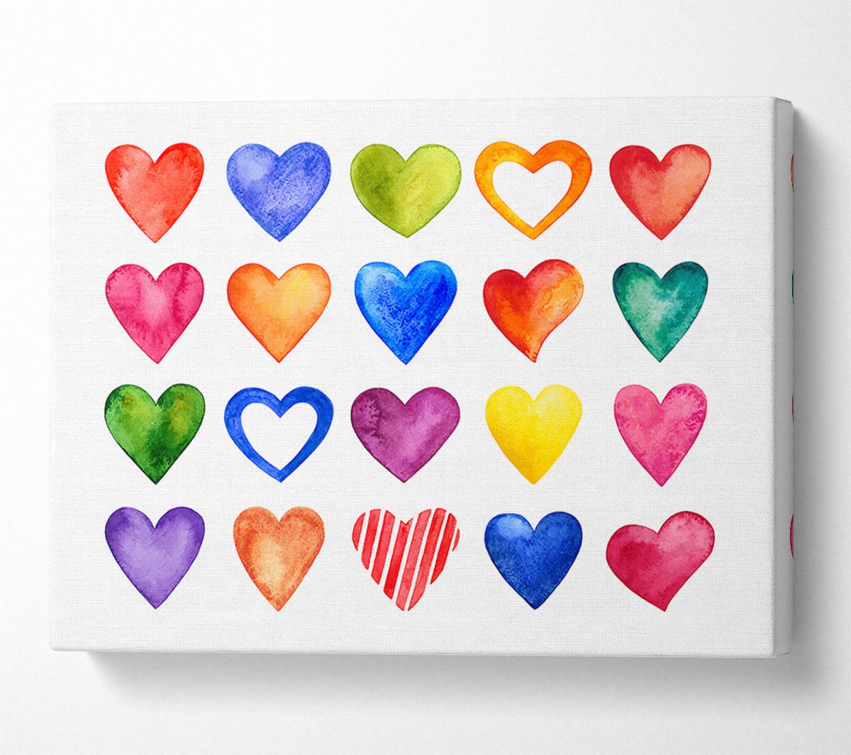 Colourful hearts Canvas Wall Art