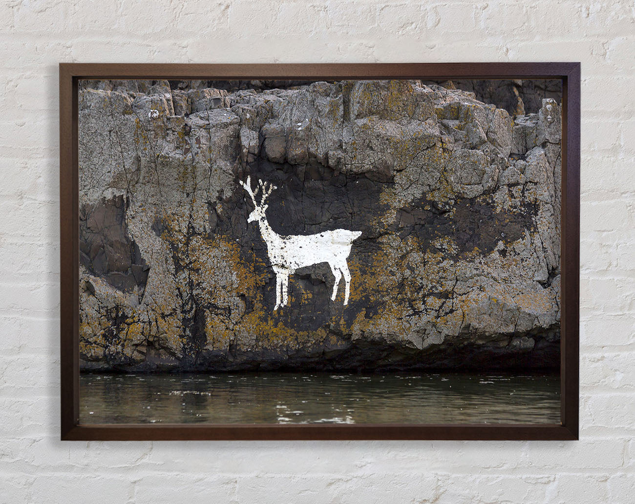 Cave Man Deer Framed Wall Art