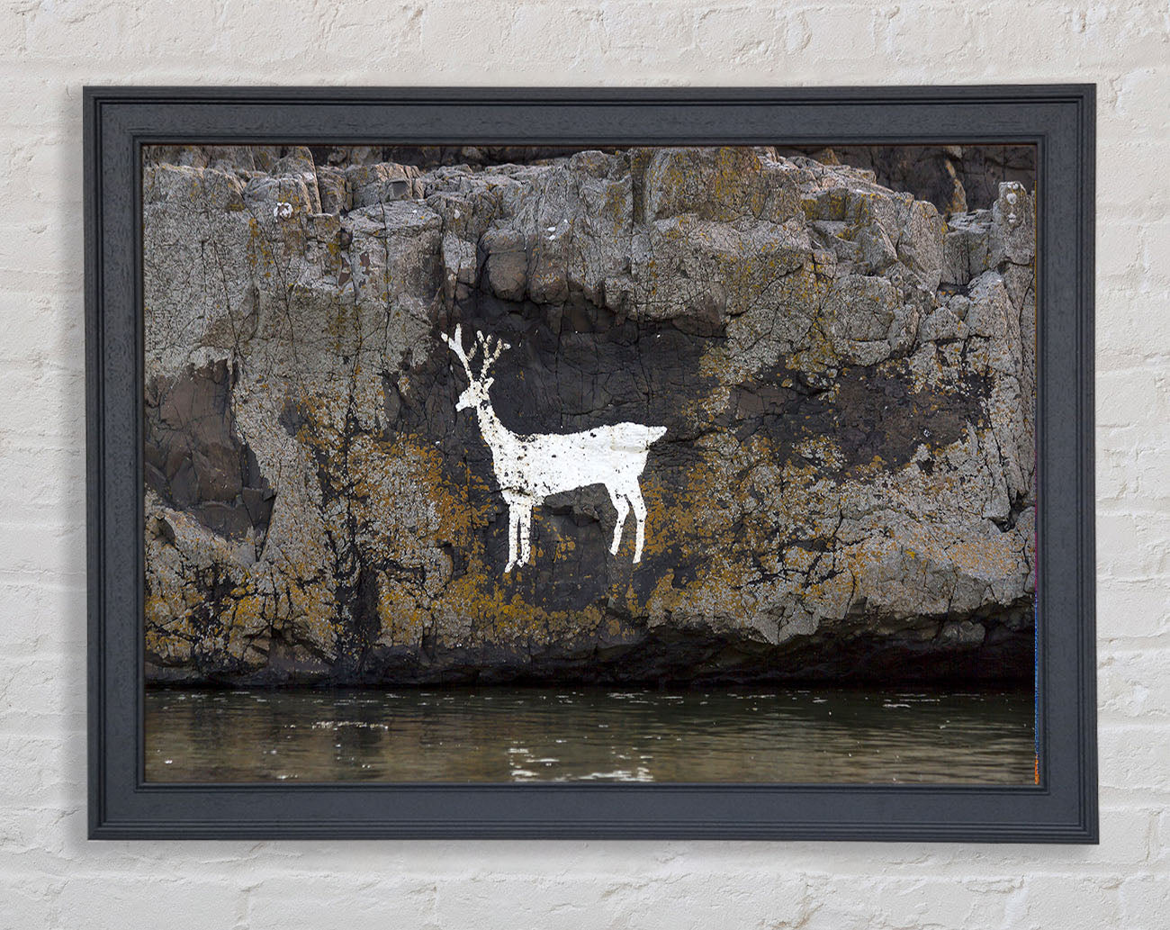 Cave Man Deer Framed Wall Art