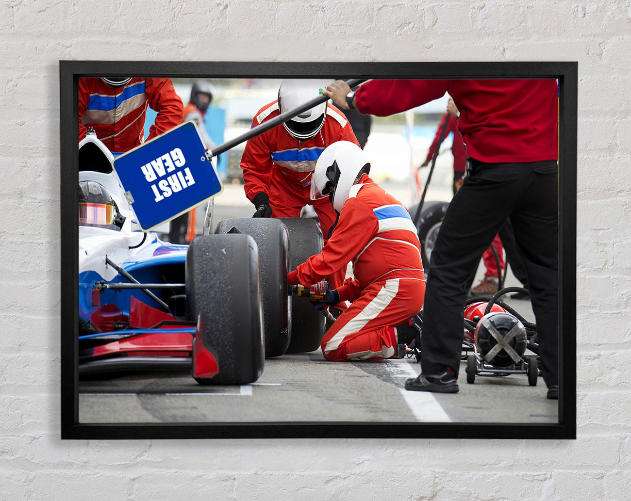 Changing The Tyres Framed Wall Art
