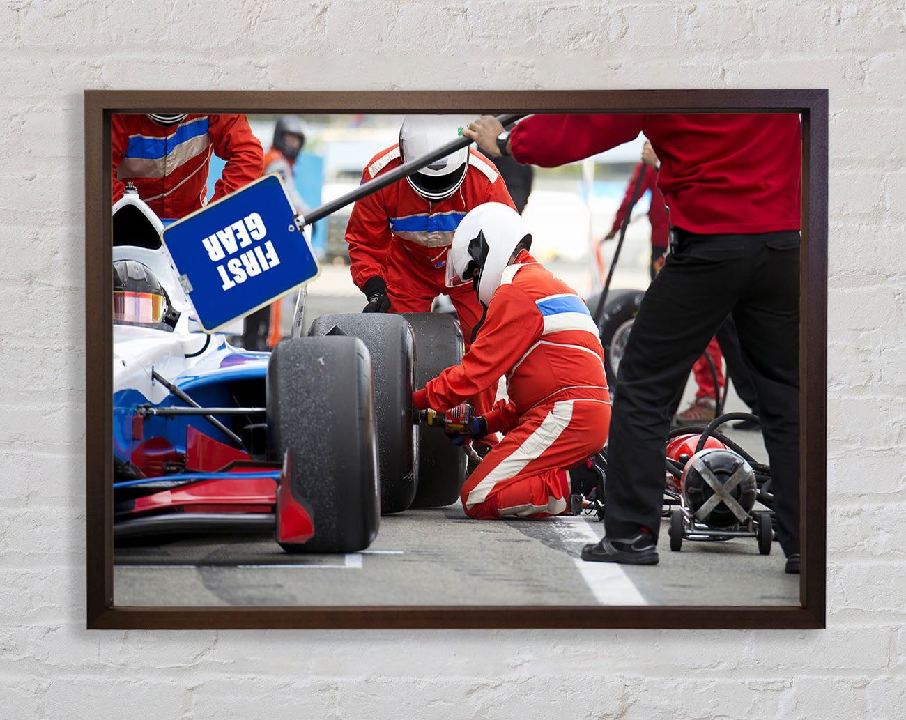 Changing The Tyres Framed Wall Art