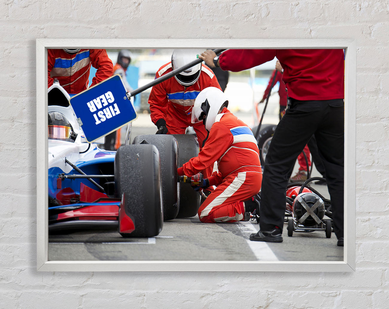 Changing The Tyres Framed Wall Art