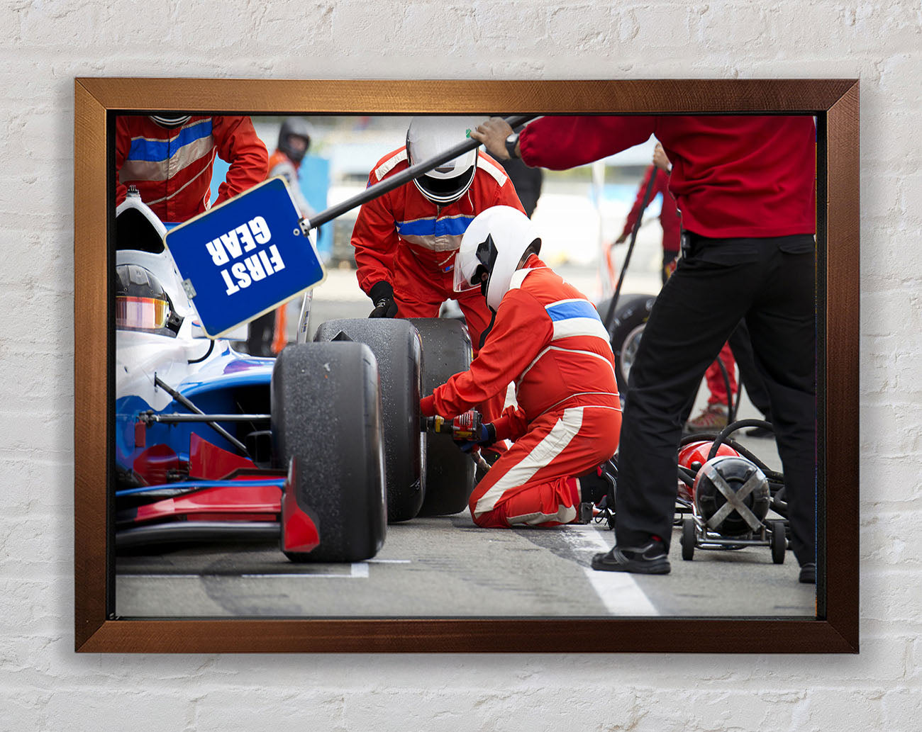 Changing The Tyres Framed Wall Art