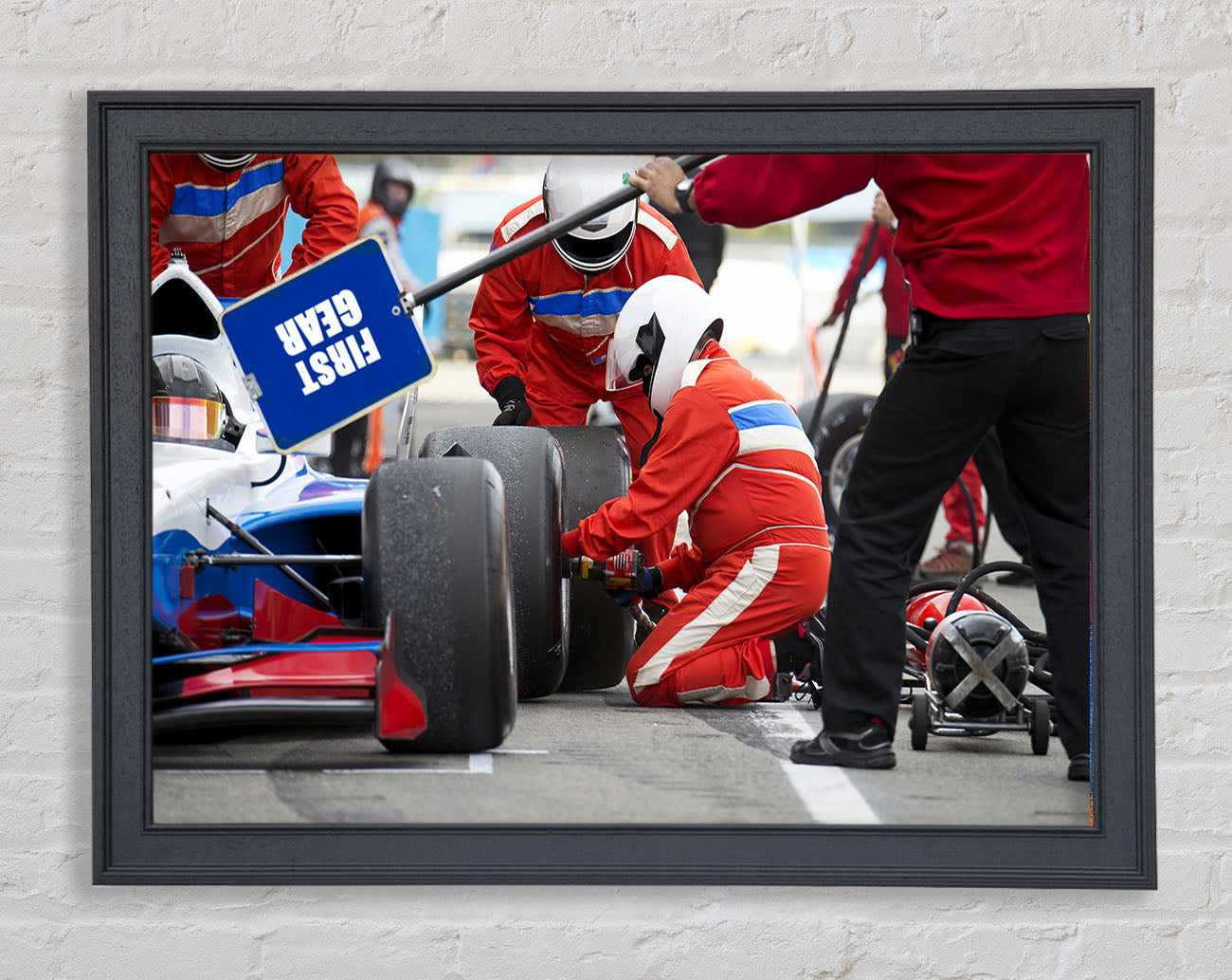 Changing The Tyres Framed Wall Art