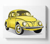 VW Beetle Yellow Dream Canvas Wall Art