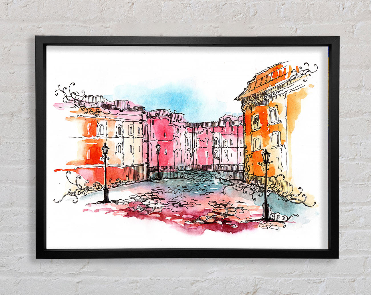 Cobbled Streets 1 Framed Wall Art