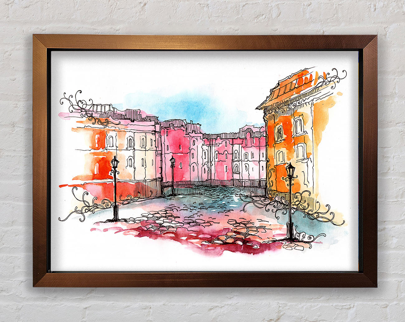 Cobbled Streets 1 Framed Wall Art