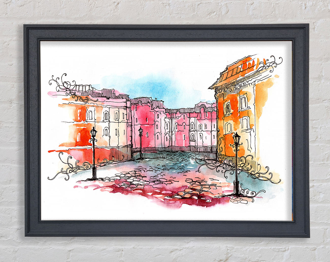 Cobbled Streets 1 Framed Wall Art
