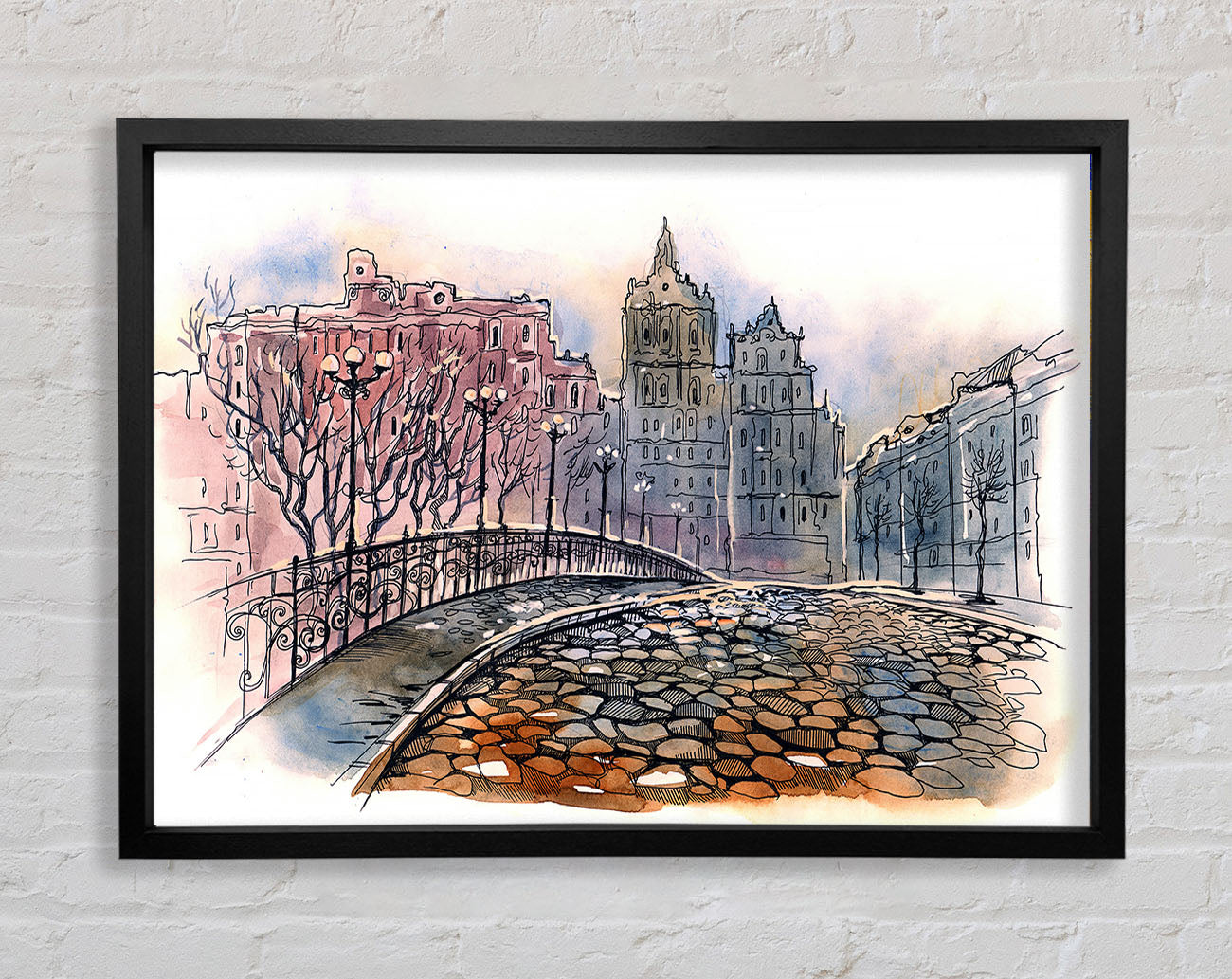 Cobbled Streets Framed Wall Art