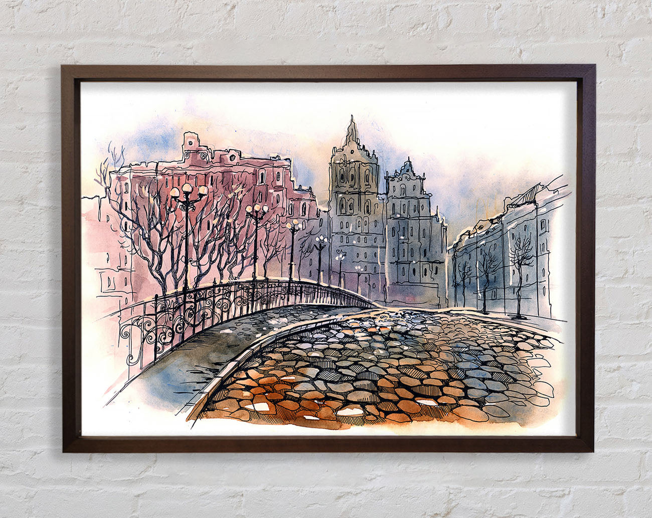 Cobbled Streets Framed Wall Art