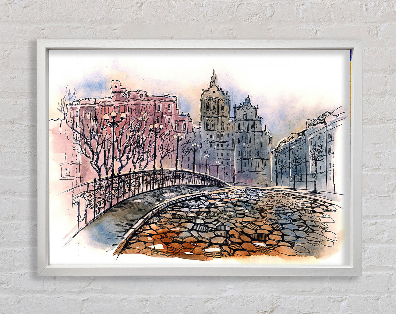 Cobbled Streets Framed Wall Art