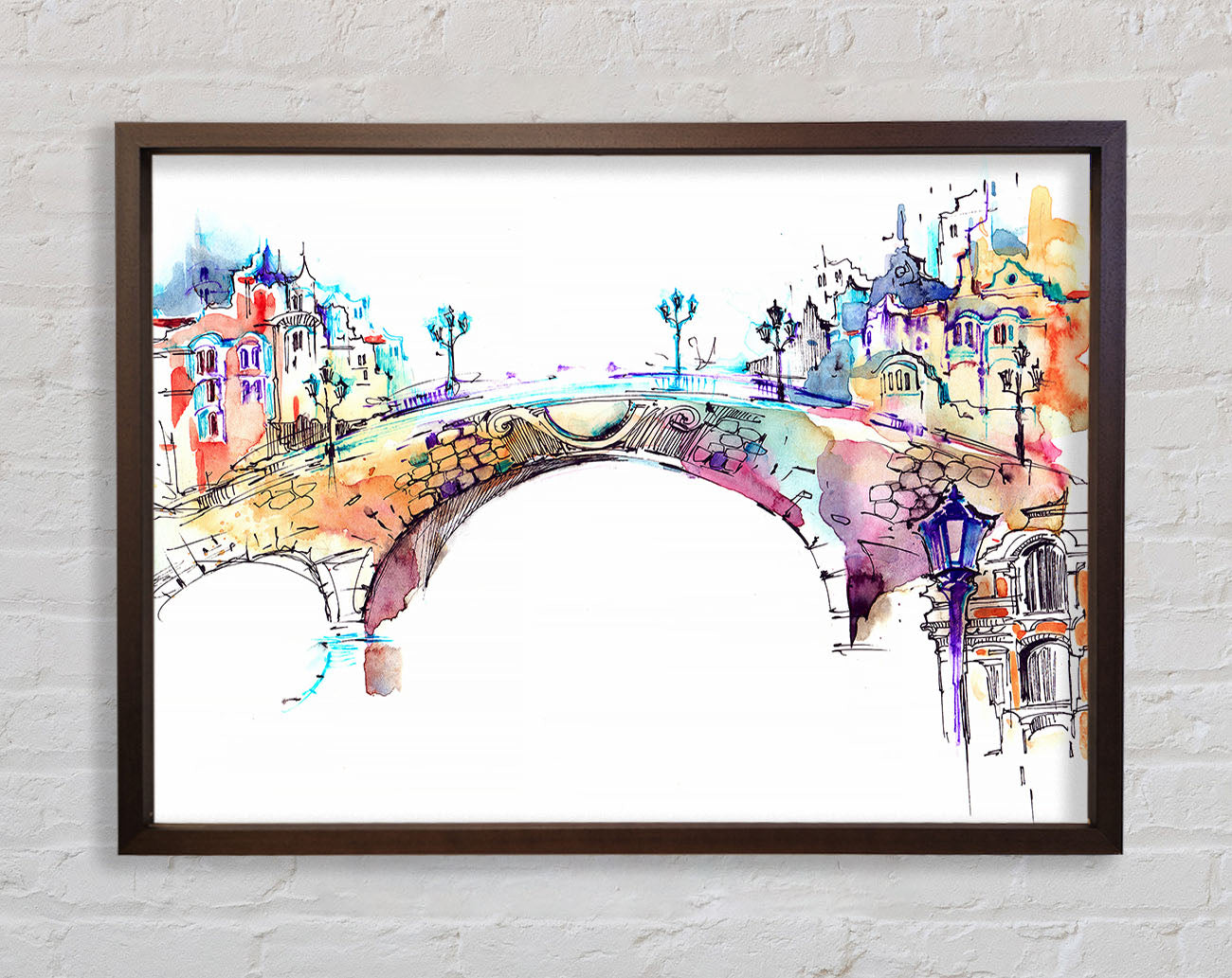 Colourful Bridge Framed Wall Art