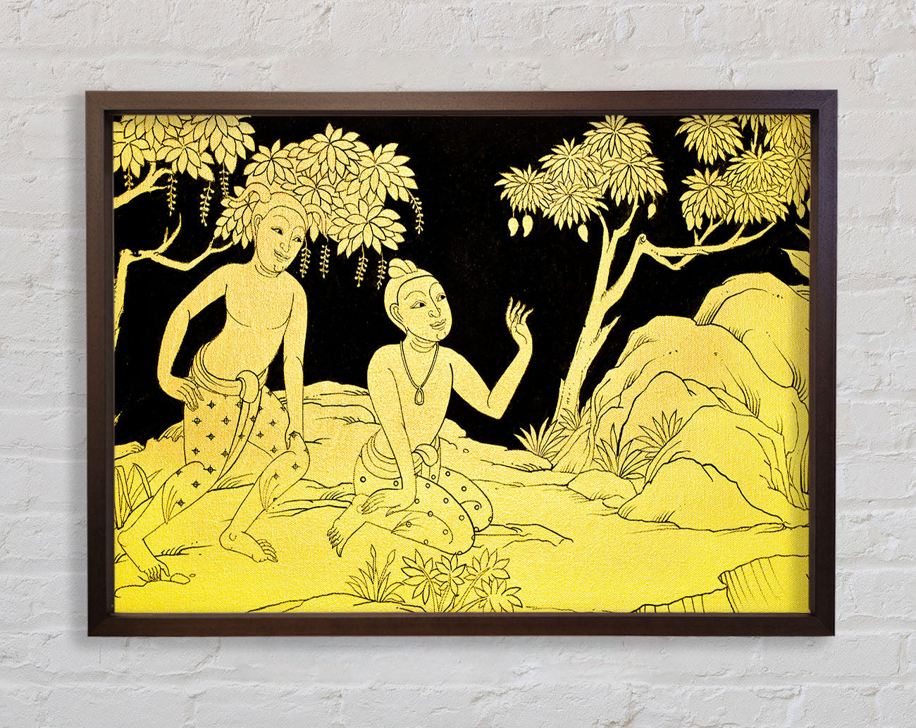 Buddha In The Golden Framed Wall Art
