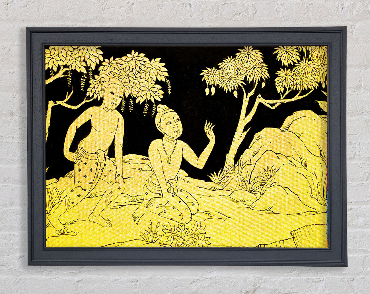 Buddha In The Golden Framed Wall Art