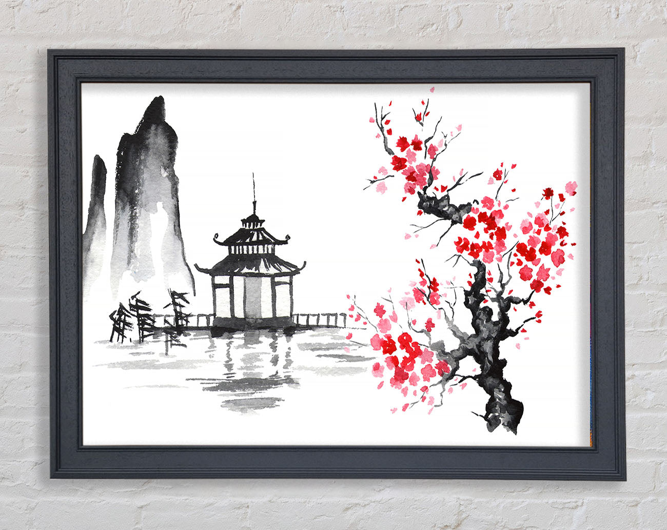 Cherry Blossom Monument Framed Wall Art