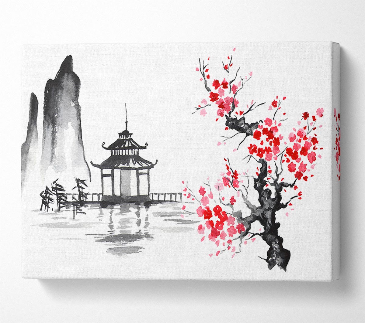 Cherry Blossom Monument Canvas Wall Art