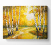 Yellow Silver Birch Walk Canvas Wall Art