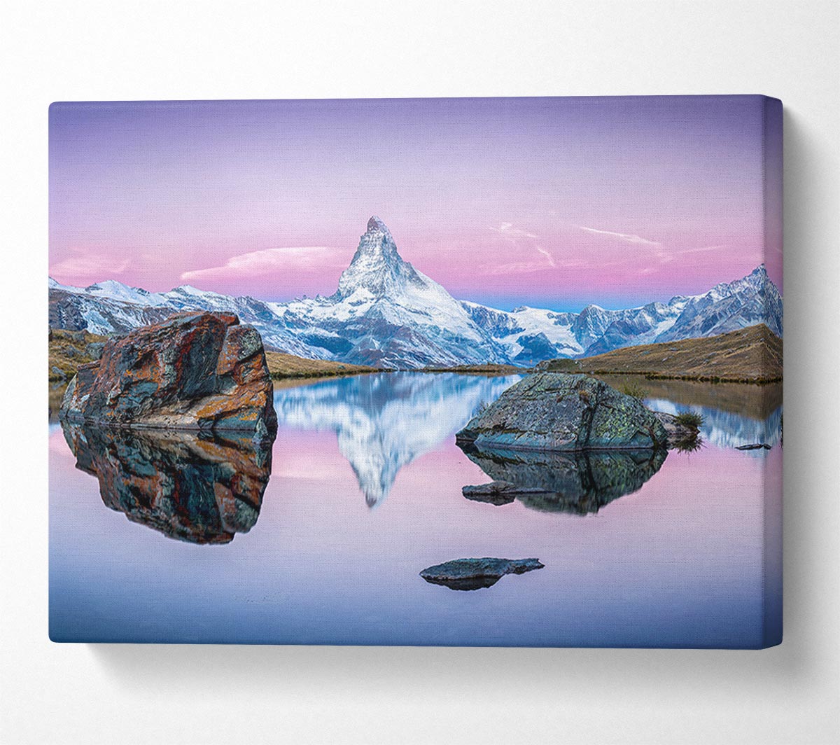 Snow Mountain Reflections Canvas Wall Art