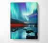 Northern Light red Beam Canvas Wall Art