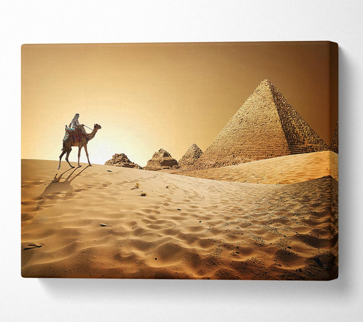 Caramel Camel Pyramids Canvas Wall Art