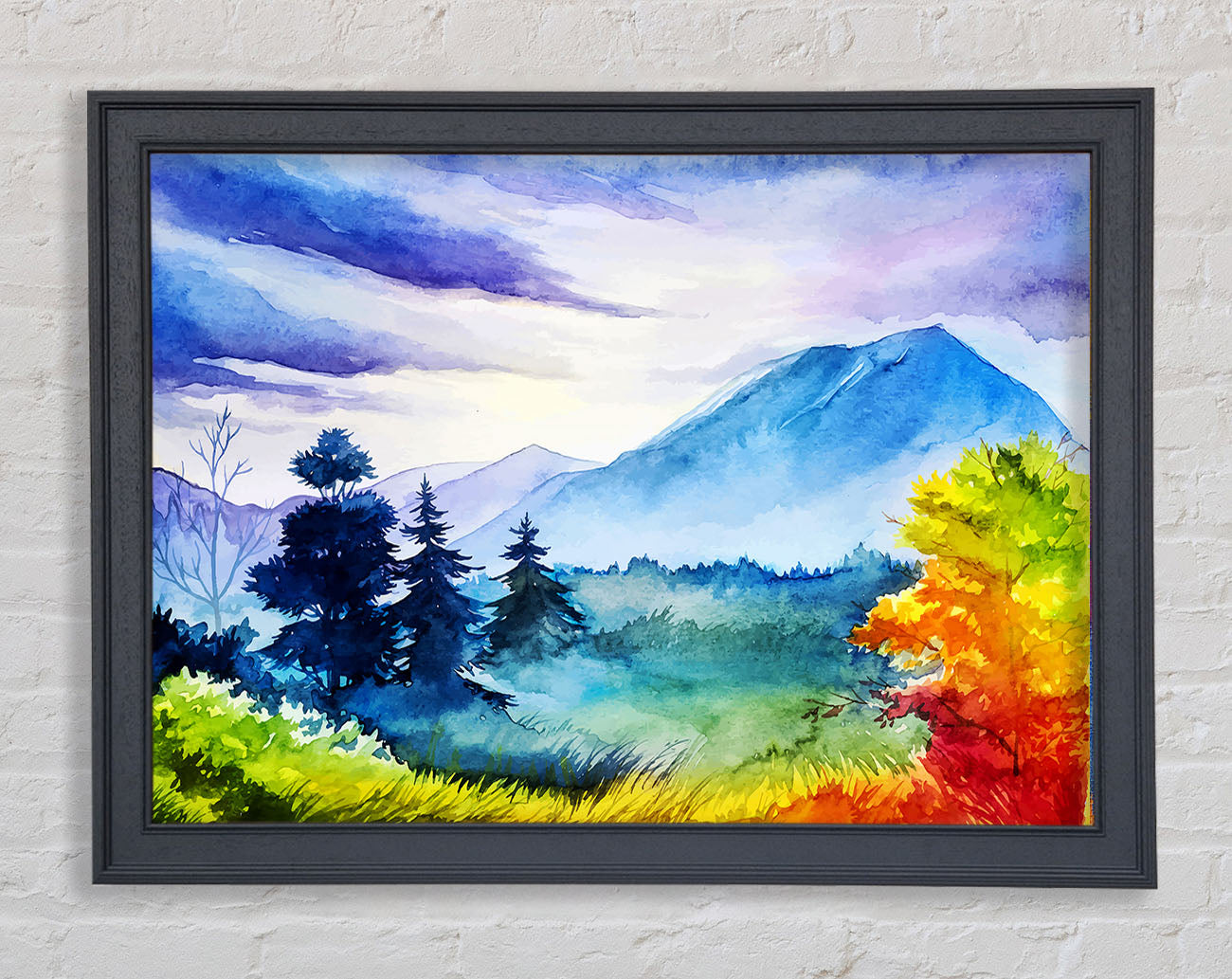 Autumn Mountain trees Framed Wall Art