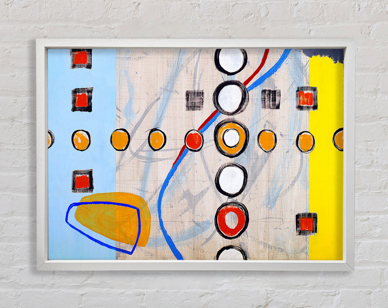 All Circles And Squares Framed Wall Art