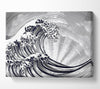 Black Wave Sun Beam Canvas Wall Art