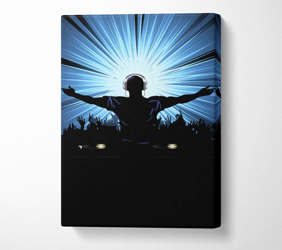 DJ Blue Sun Lights Canvas Wall Art