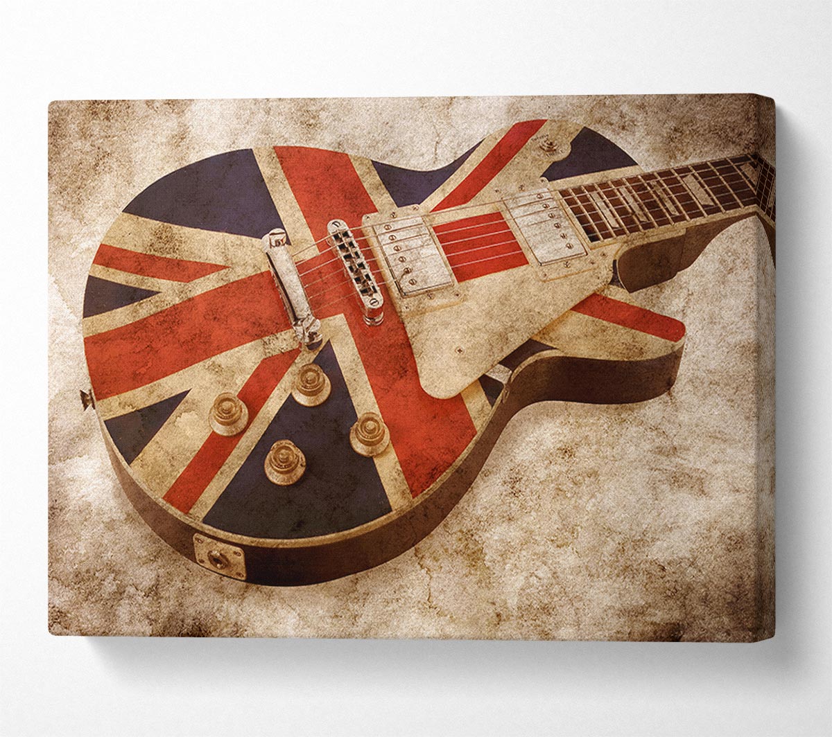 British Retro Guitar 2 Canvas Wall Art