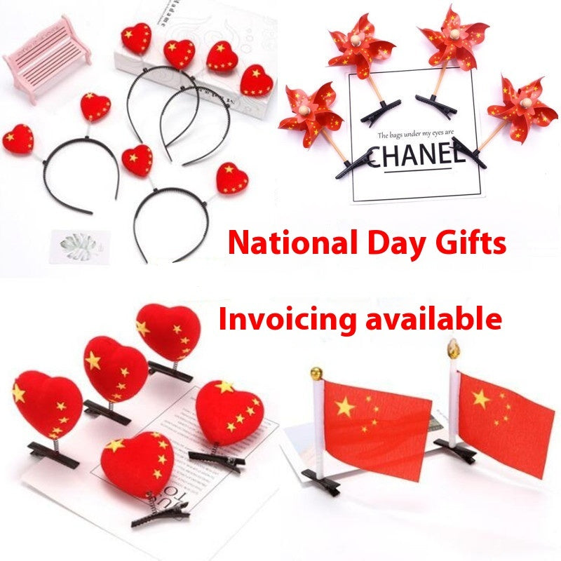 National Day Flag Barrettes Creative Hair Accessories Kindergarten Prizes
