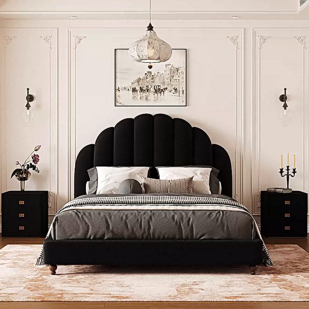 Cassian Small Double Bed, King Size Bed, Flannelette