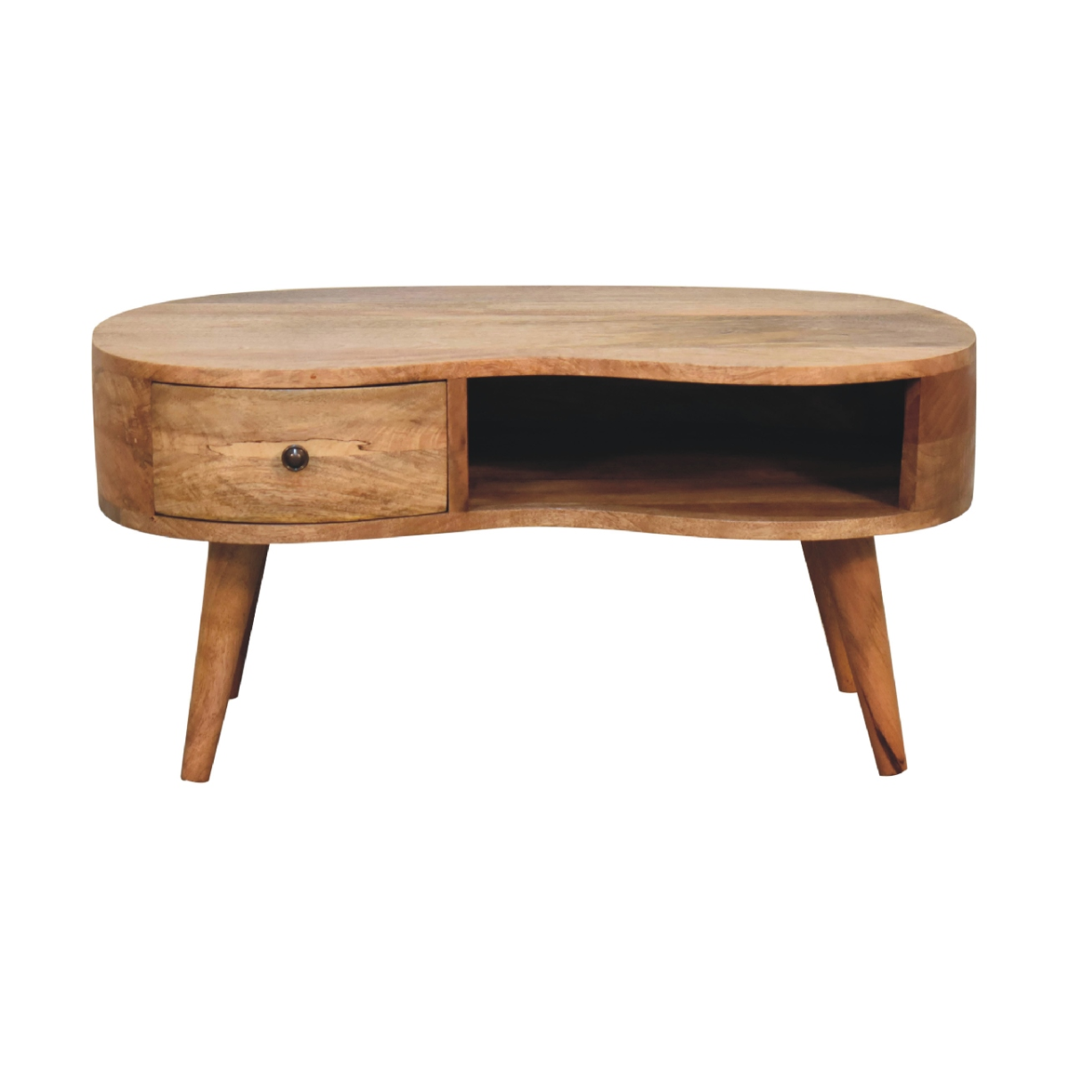 Artisan Furniture Solid Wood Oak-ish Wave Coffee Table
