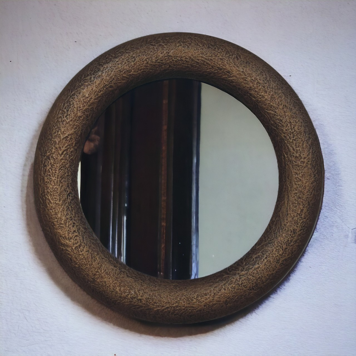 Artisan Furniture Round Metallic Hammered Mirror