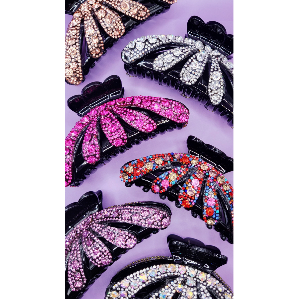 Queen Crystal Hair Clamps Pack of 12