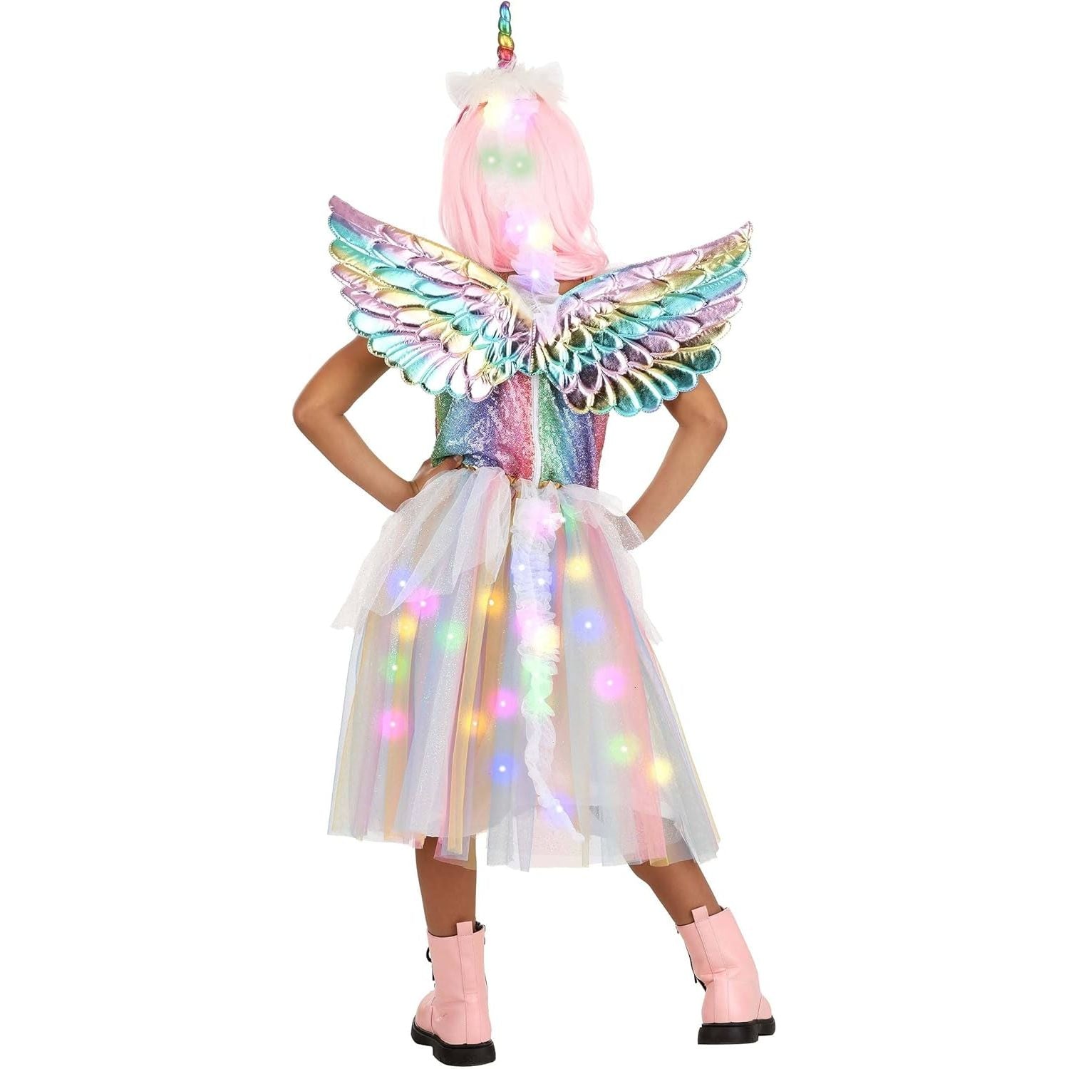 Girls Princess Unicorn Fancy Dress Costume 7-8 Years Halloween Forever Young