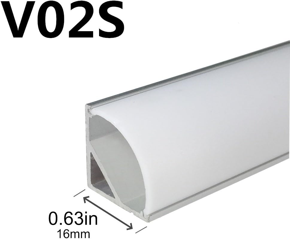 LED Aluminum Profile V Shape 3.3ft Silver Thicker Channel 5 Pack LightingWill