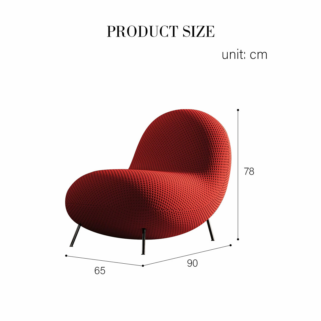 Cruz Easy Chair, Lounge Chair, Red