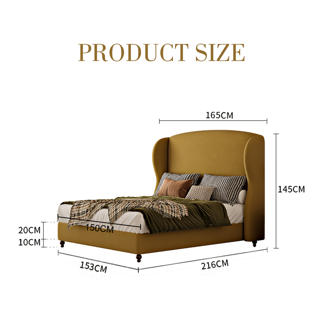Amara Wingback Double Bed, King Size