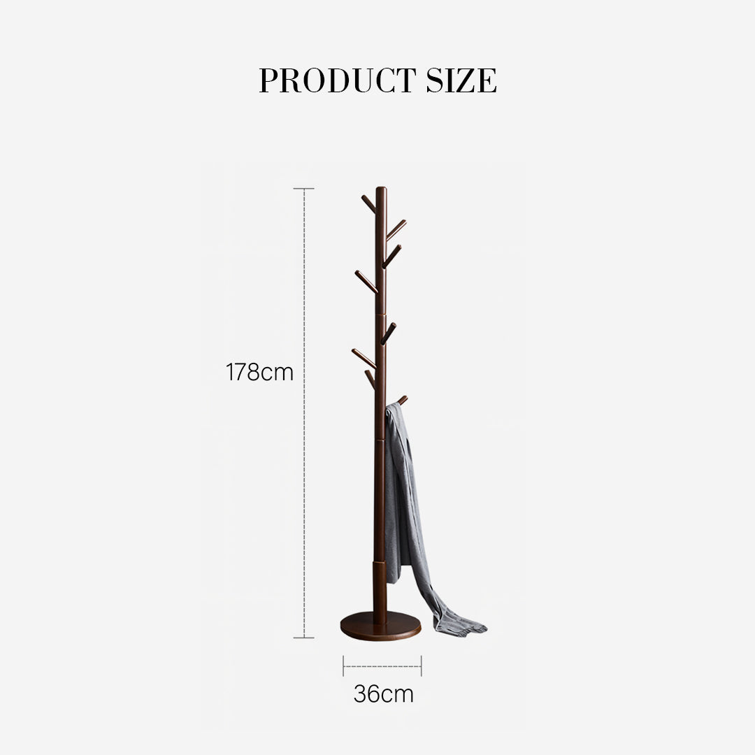 Morgan Coat Stand, Coat Rack, With 8 Hooks, Solid Wood
