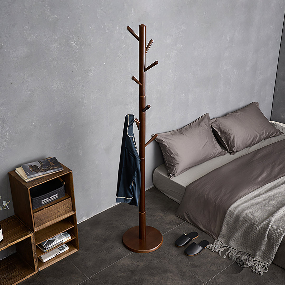 Morgan Coat Stand, Coat Rack, With 8 Hooks, Solid Wood