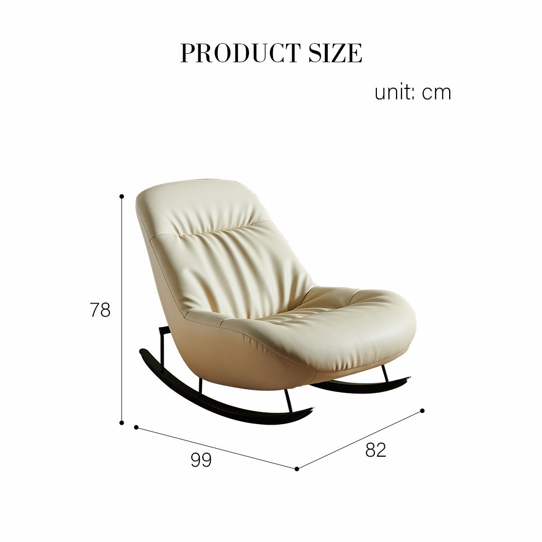 Lutz Rocking Chair With Footstool, Leather