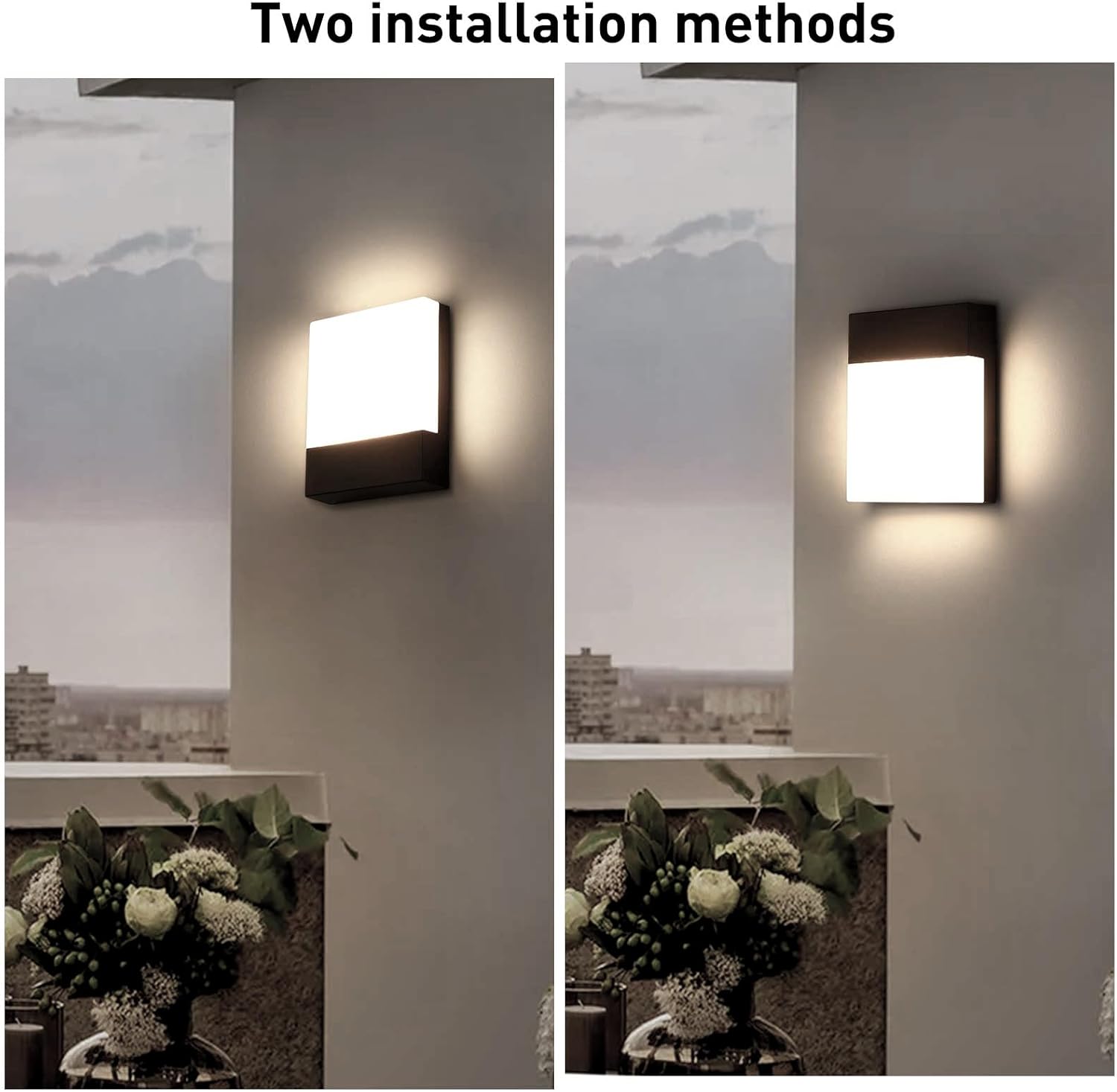 Outdoor Wall Light 18W Waterproof IP65 Sconce Warm White Black Lightsjoy