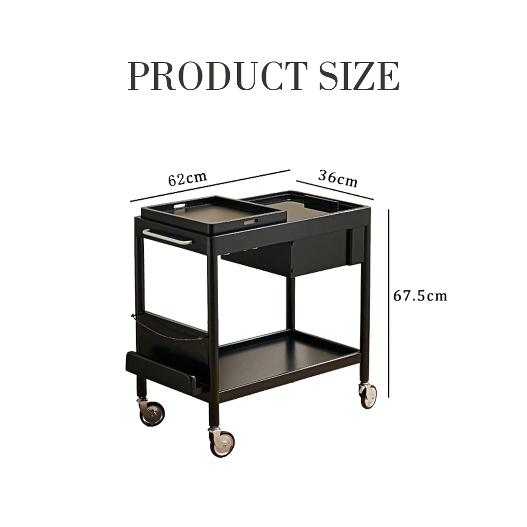 Orion With Magazine Rack Side Table With Trolleys