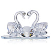 London Boutique Crystal Clear Double Swan Model, Clear Crystal Base, Twin Swan, Elegant Home Decoration, Gift in White Gift Box for All Occasions