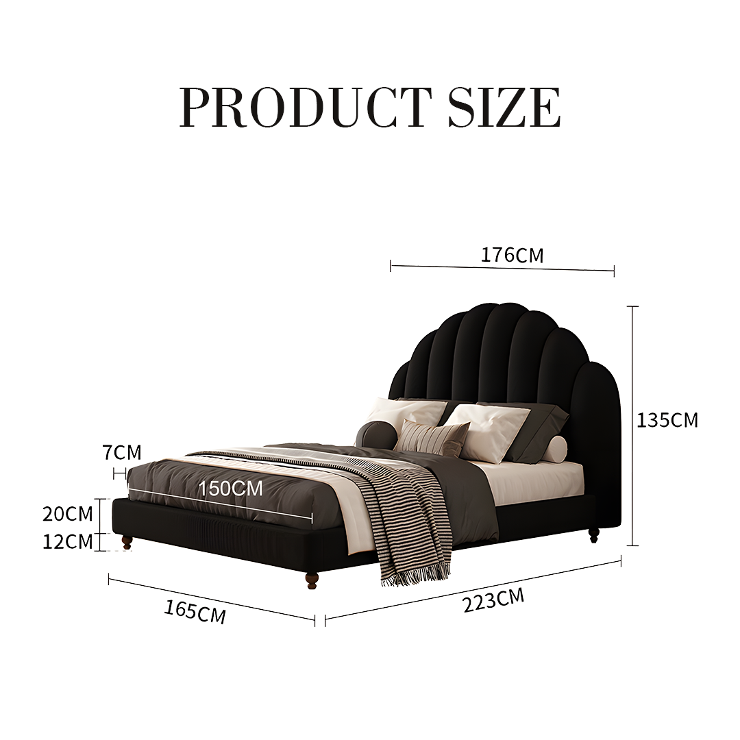 Cassian Small Double Bed, King Size Bed, Flannelette