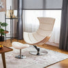 Lobster Lounge Swivel Chair With Ottoman, Walnut Texture